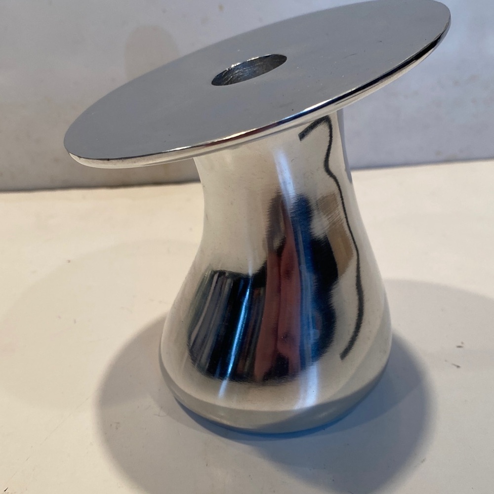 ALCU Silver Metal Mushroom Candle Holder